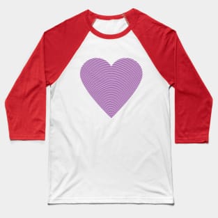 Stripes heart Art Design Purple Baseball T-Shirt